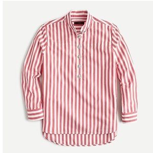 J CREW Red & White Popover Shirt